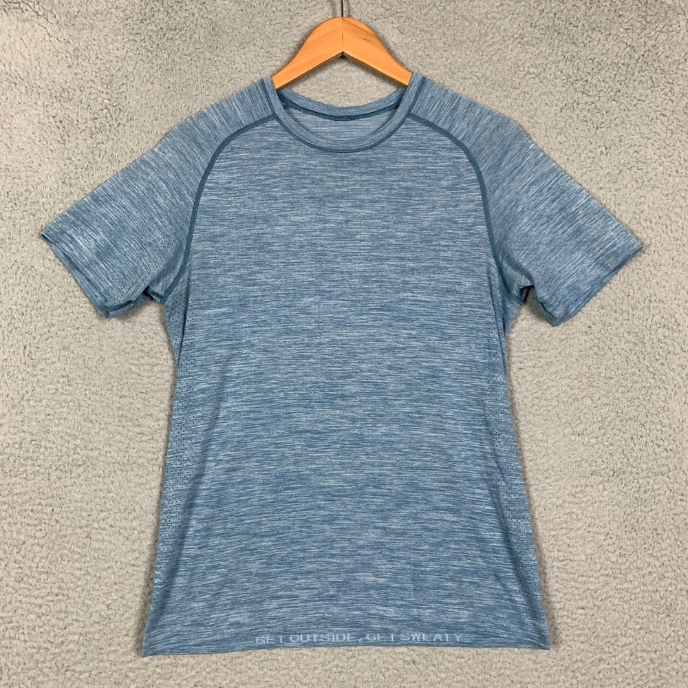 Lululemon Metal Vent Tech Shirt Men's Small Blue Crewneck Athleisure Wicking Tee